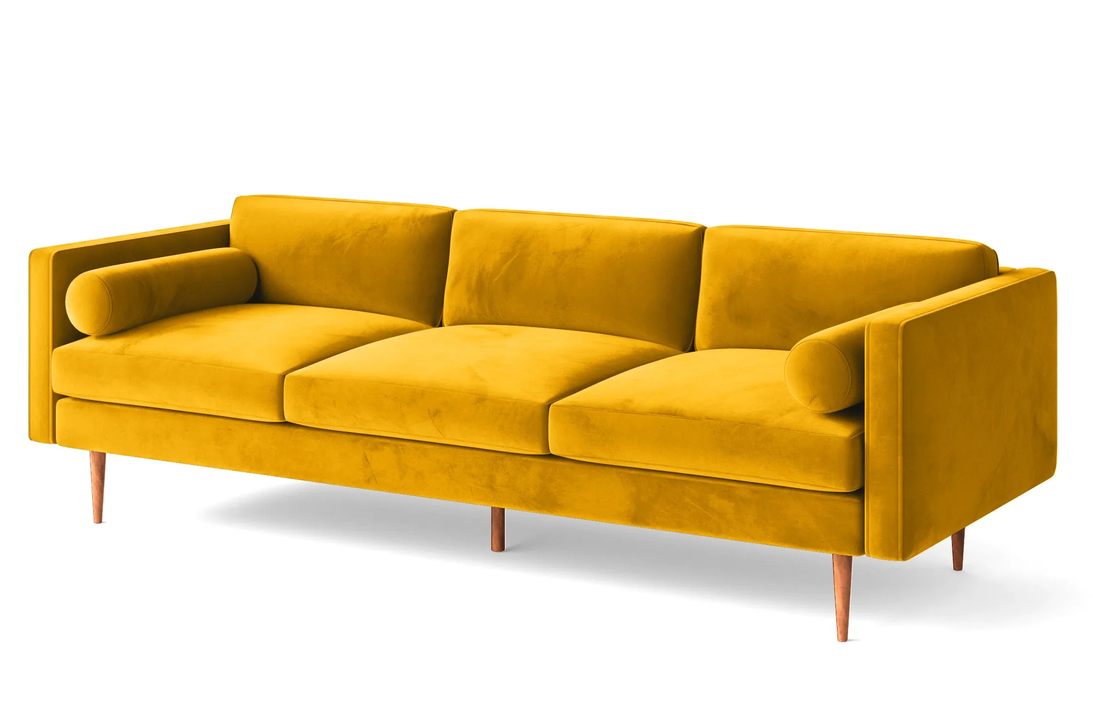 Salerno 4 Seater Sofa Yellow Velvet