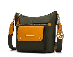 Serenity Color Block Vegan Leather Women Crossbody Bag