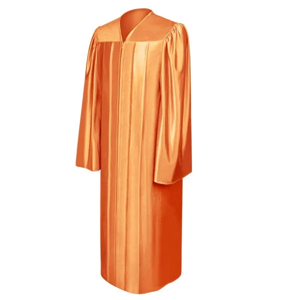 Shiny Orange High School Graduation Gown