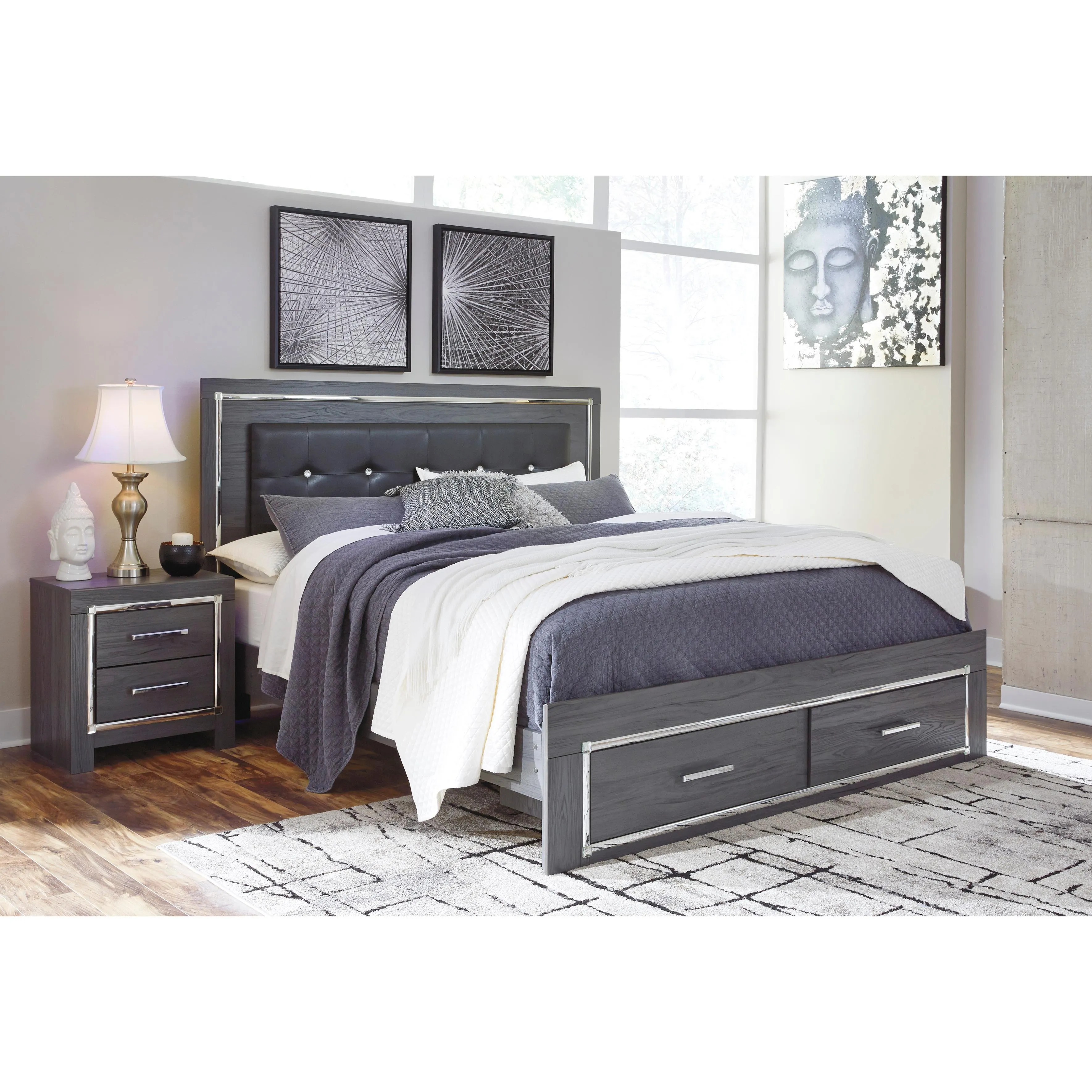 Signature Design by Ashley Lodanna King Panel Bed with Storage B214-58/B214-56S/B214-97