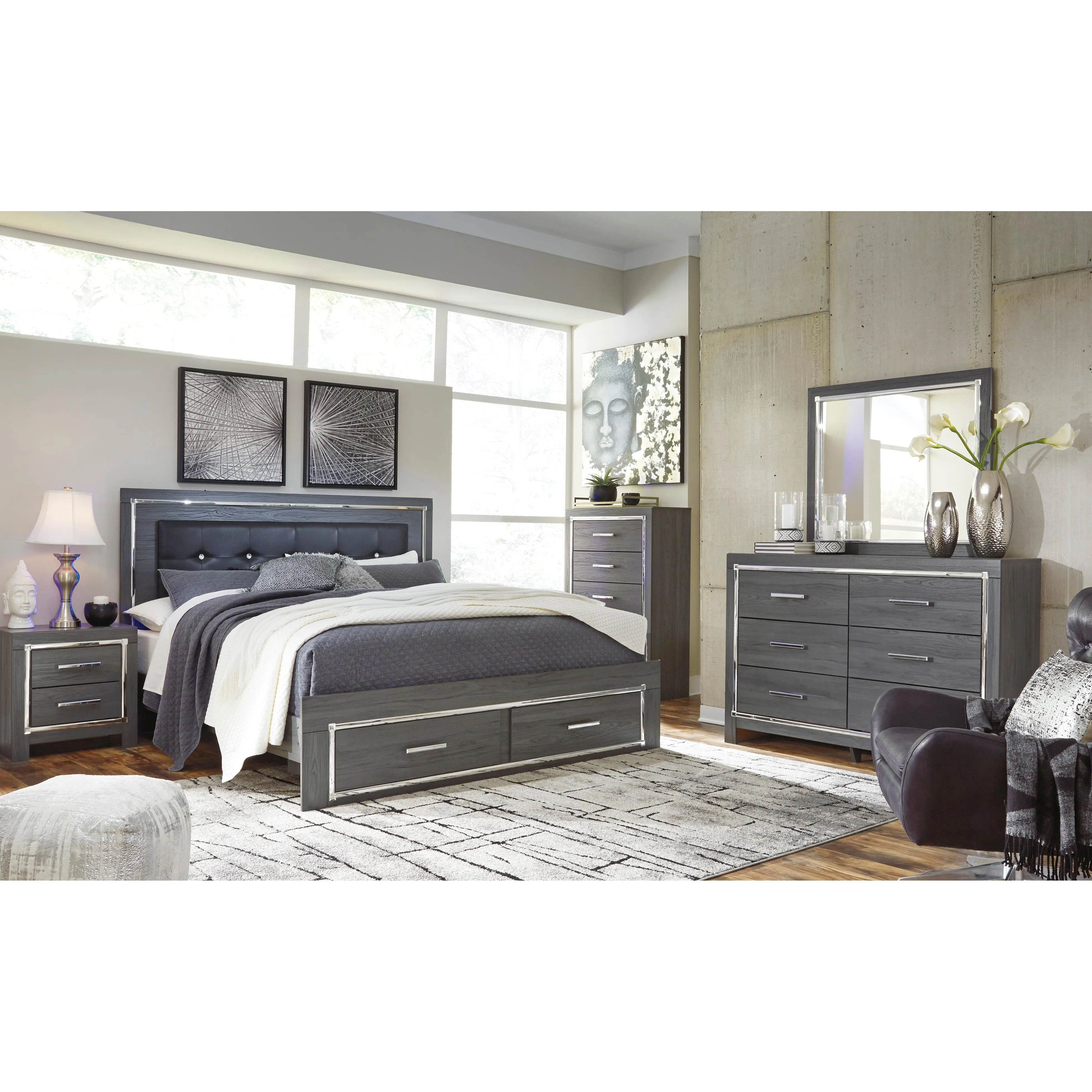 Signature Design by Ashley Lodanna King Panel Bed with Storage B214-58/B214-56S/B214-97