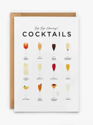 Sip Sip Hooray Cocktails Congratulations Card