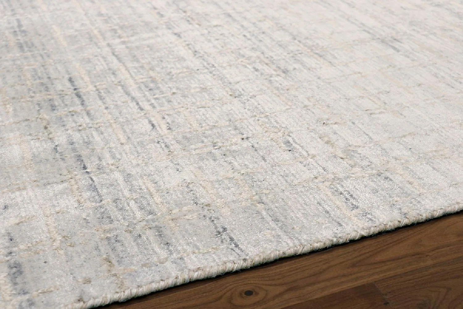 Slate Collection Hand-Loomed Ivory/Beige Bsilk & Wool Area Rug-12' 0" X 15' 0"