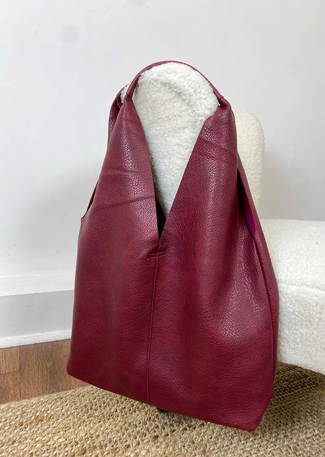 Slouchy 2 in 1 Tote Bag Burgundy