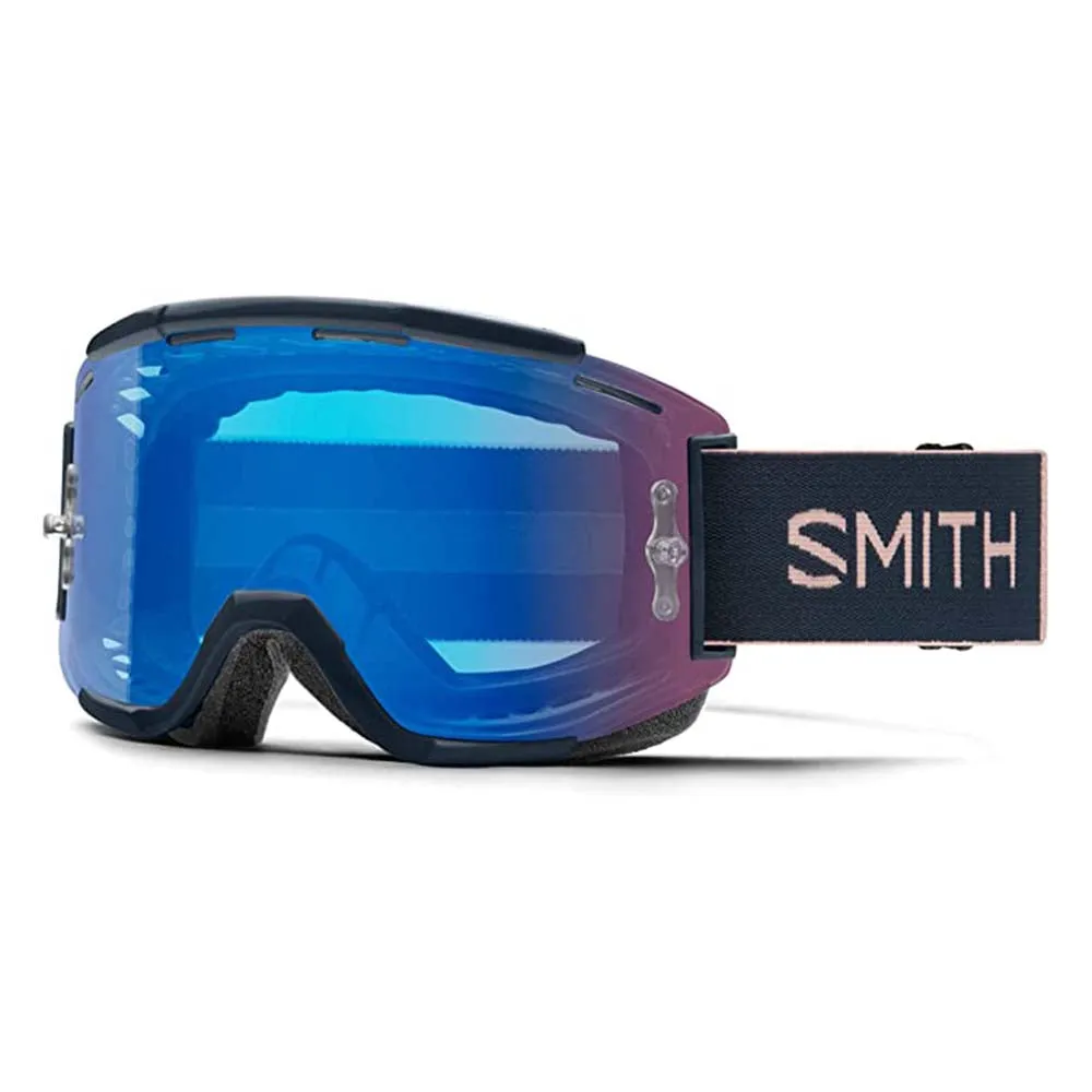 Smith Unisex French Navy/Rock Salt Frame Chromapop Rose Flash Lens Squad MTB Downhill Cycling Goggles - M00841351990N