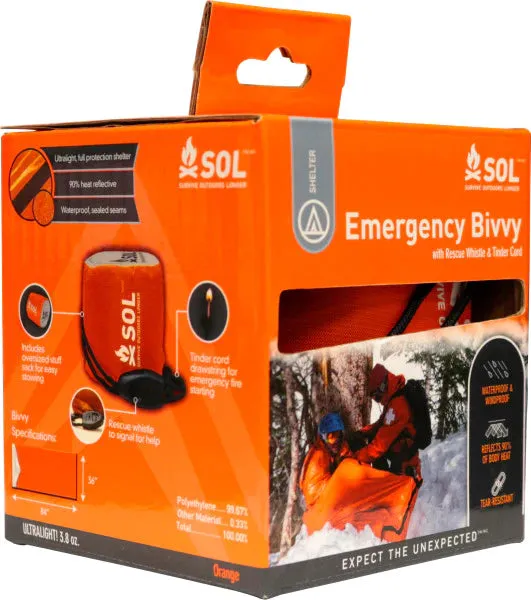 SOL Emergency Bivvy Survival with Rescue Whistle