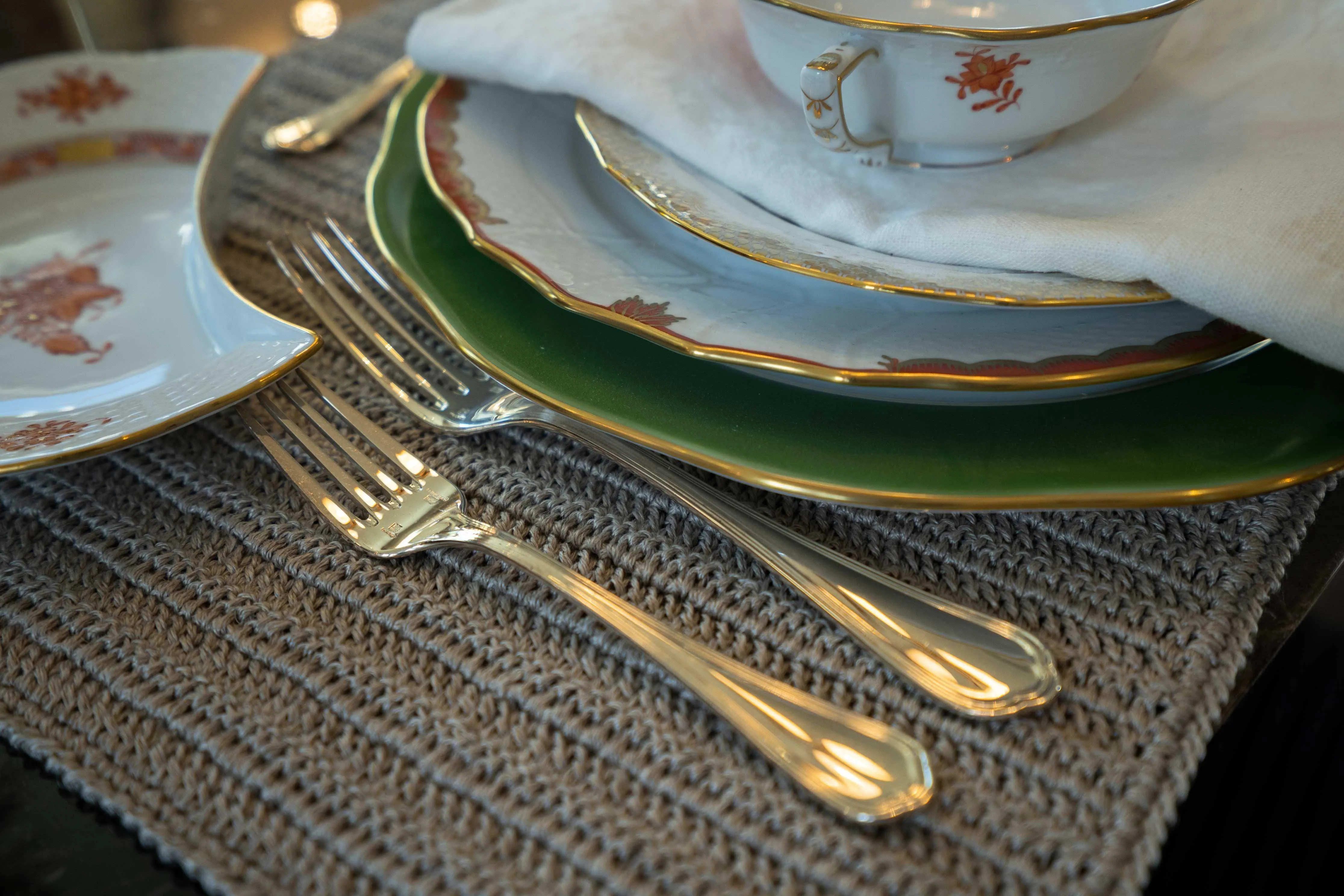 Spatours Dinner Fork in Silver Plate by Christofle