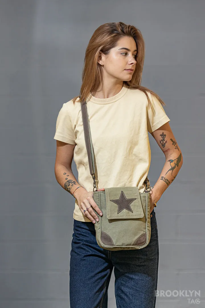 Star Crossbody Canvas Bag