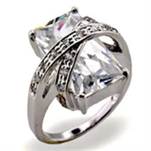 Sterling Silver Ring AAA GRD CZ Clear 32103 for Women Style High