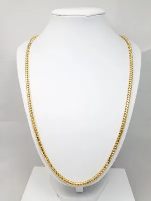 Stunning 24.25" Solid 14k Yellow Gold Franco Link Chain Necklace