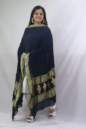 Stunning Blue Bandhani Georgette Dupatta for Elegant Attire