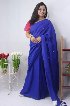 Stunning Blue Bengal Cotton Saree - Perfect for Any Occasion