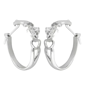 Stunning Cubic Zirconia Gemstone Silver Hoop Earrings - Elegant Jewelry