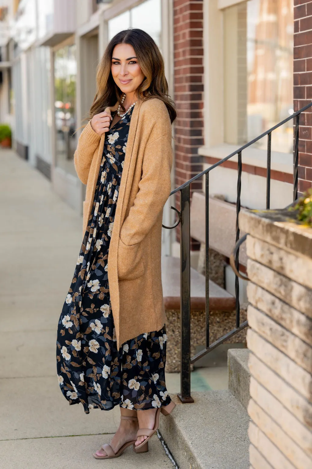 Stunning Floral Twist Top Maxi Dress