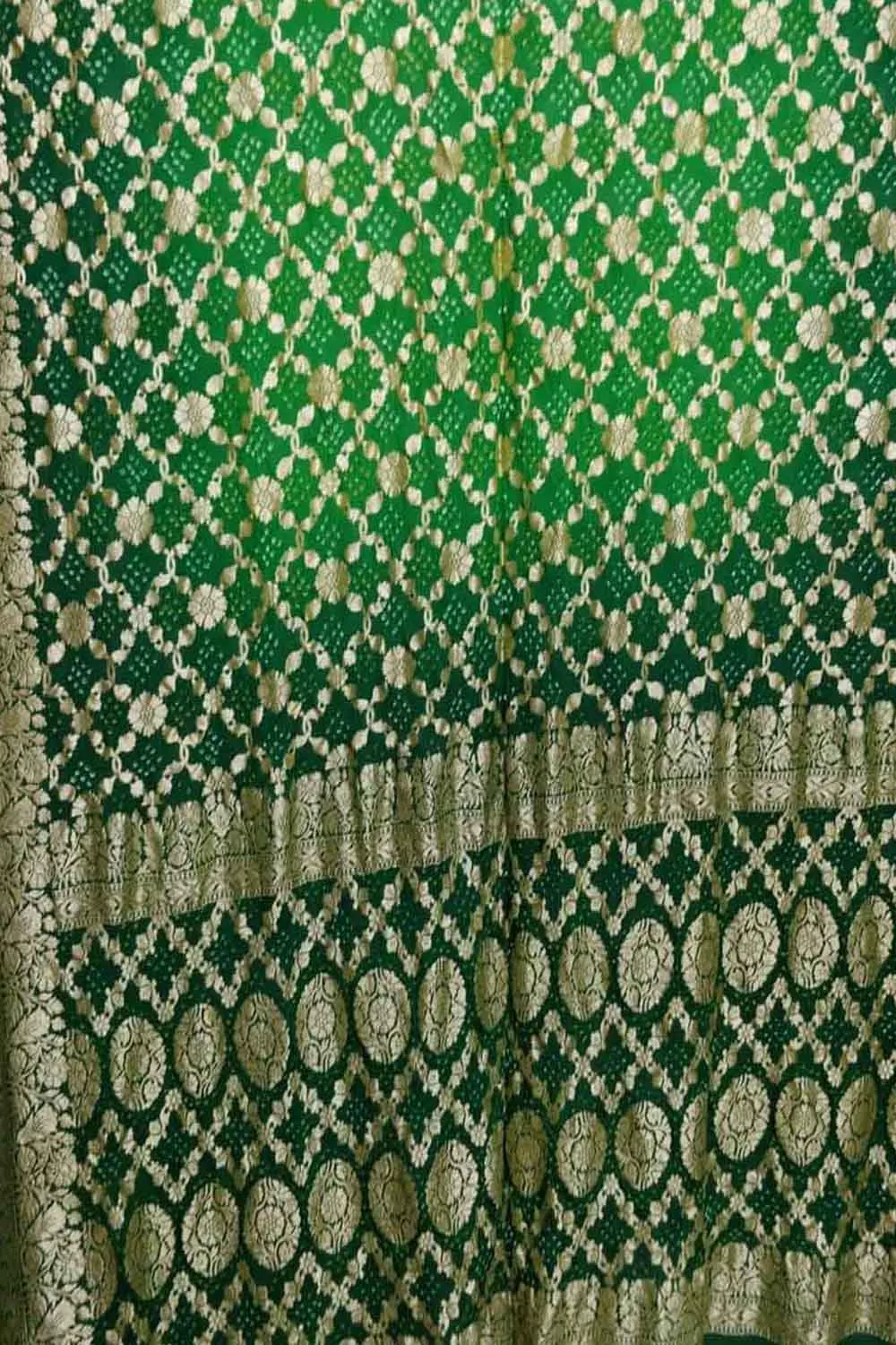 Stunning Green Banarasi Bandhani Georgette Saree - Pure Elegance