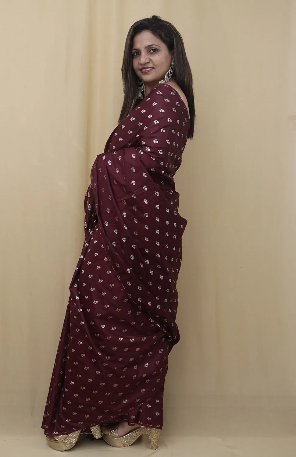 Stunning Maroon Banarasi Silk Saree - Perfect for Any Occasion