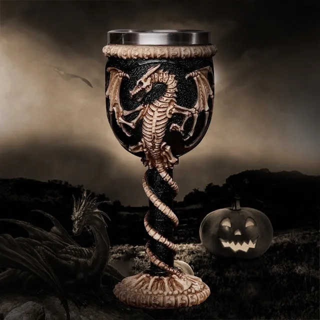 Stunning Metal Dragon Chalice Goblet Mug Stainless Steel