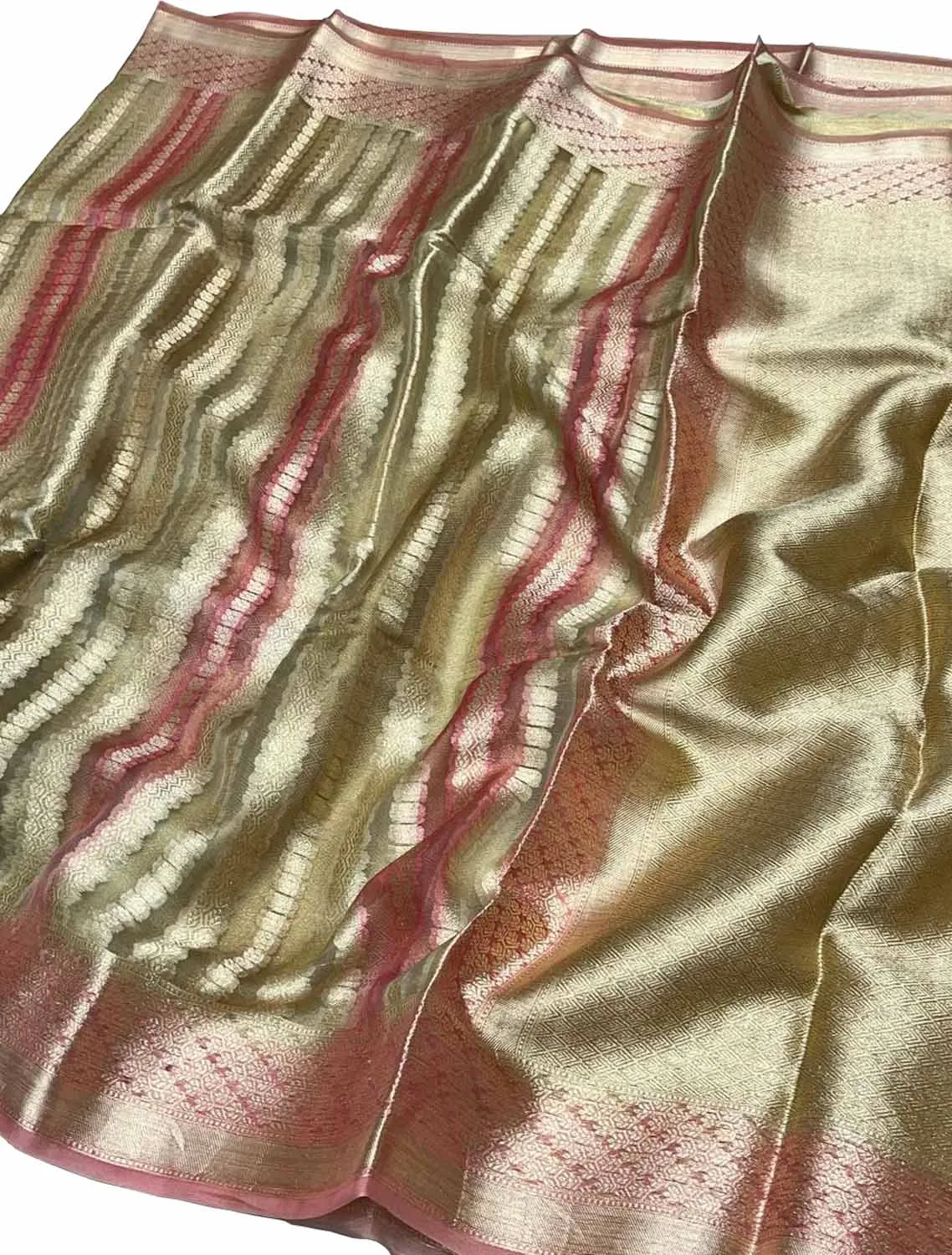 Stunning Multicolor Banarasi Organza Silk Saree