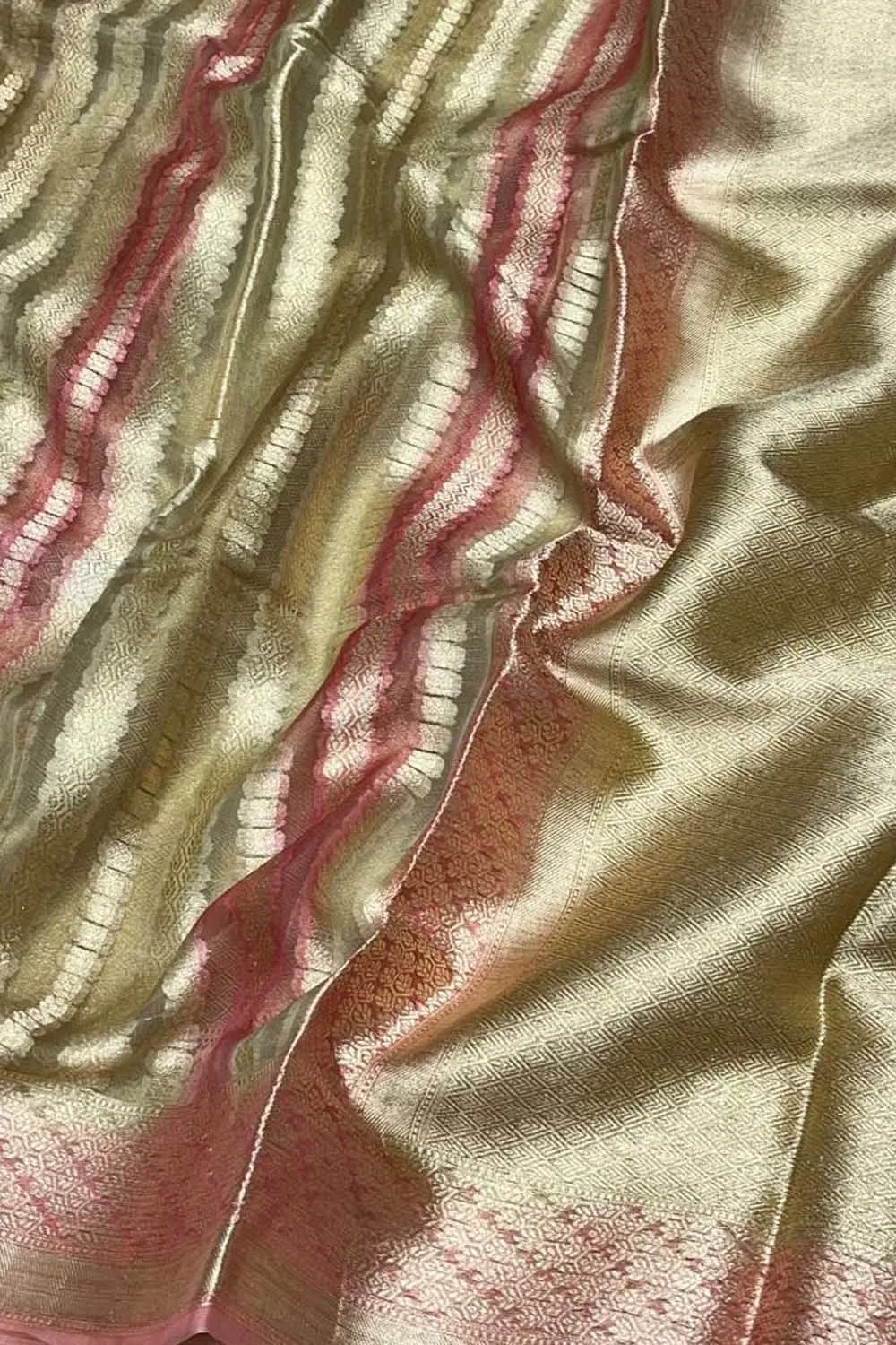 Stunning Multicolor Banarasi Organza Silk Saree