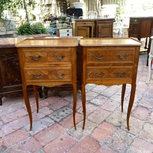 Stunning Pair of Antique Cherry Wood Bedside Pedestals - SOLD