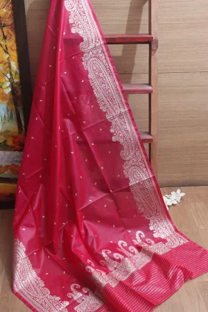 Stunning Pink Banarasi Organza Silk Dupatta