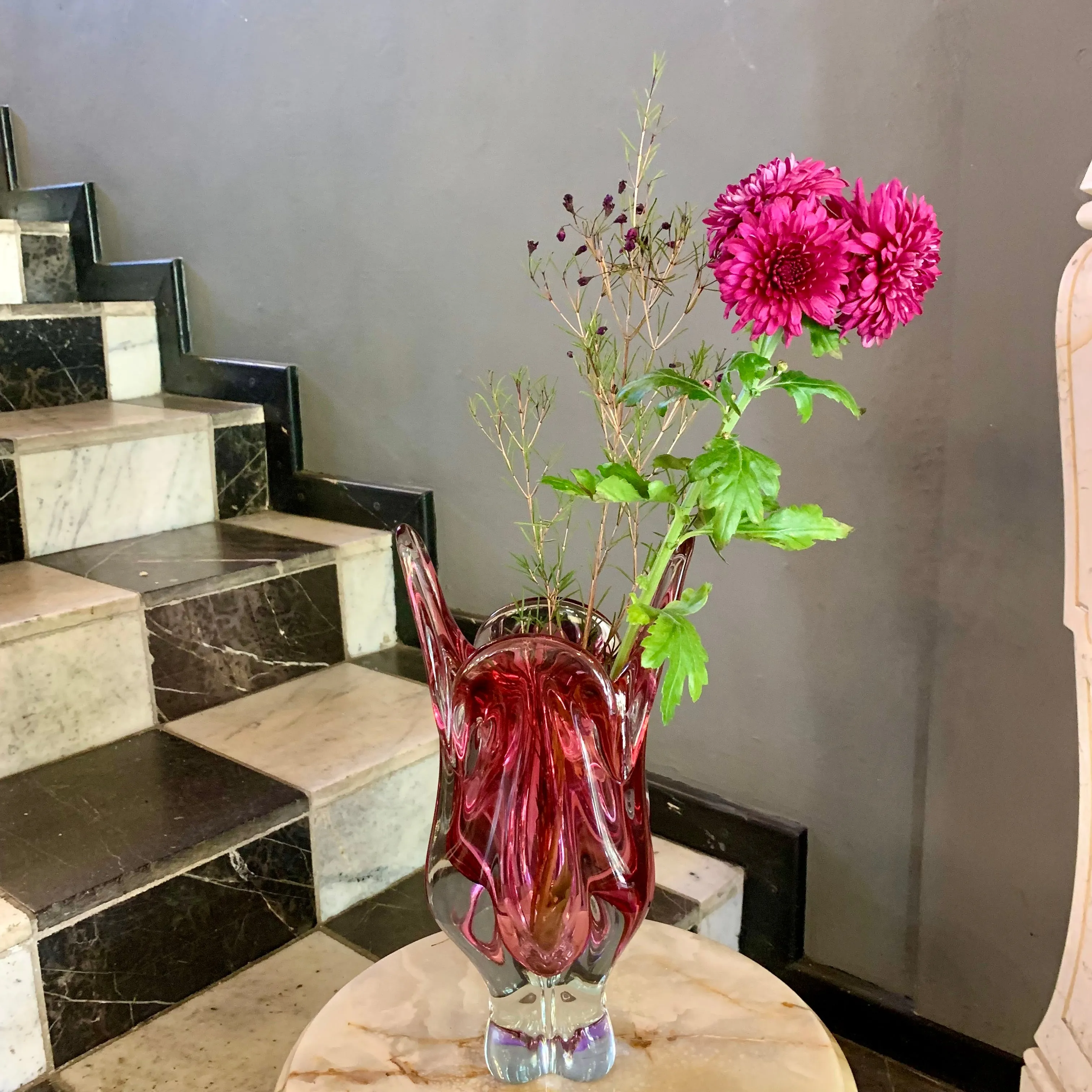 Stunning Pink Murano Glass Vases - SOLD