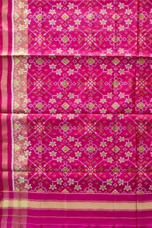 Stunning Pink Patola Silk Dupatta - Handloom Beauty