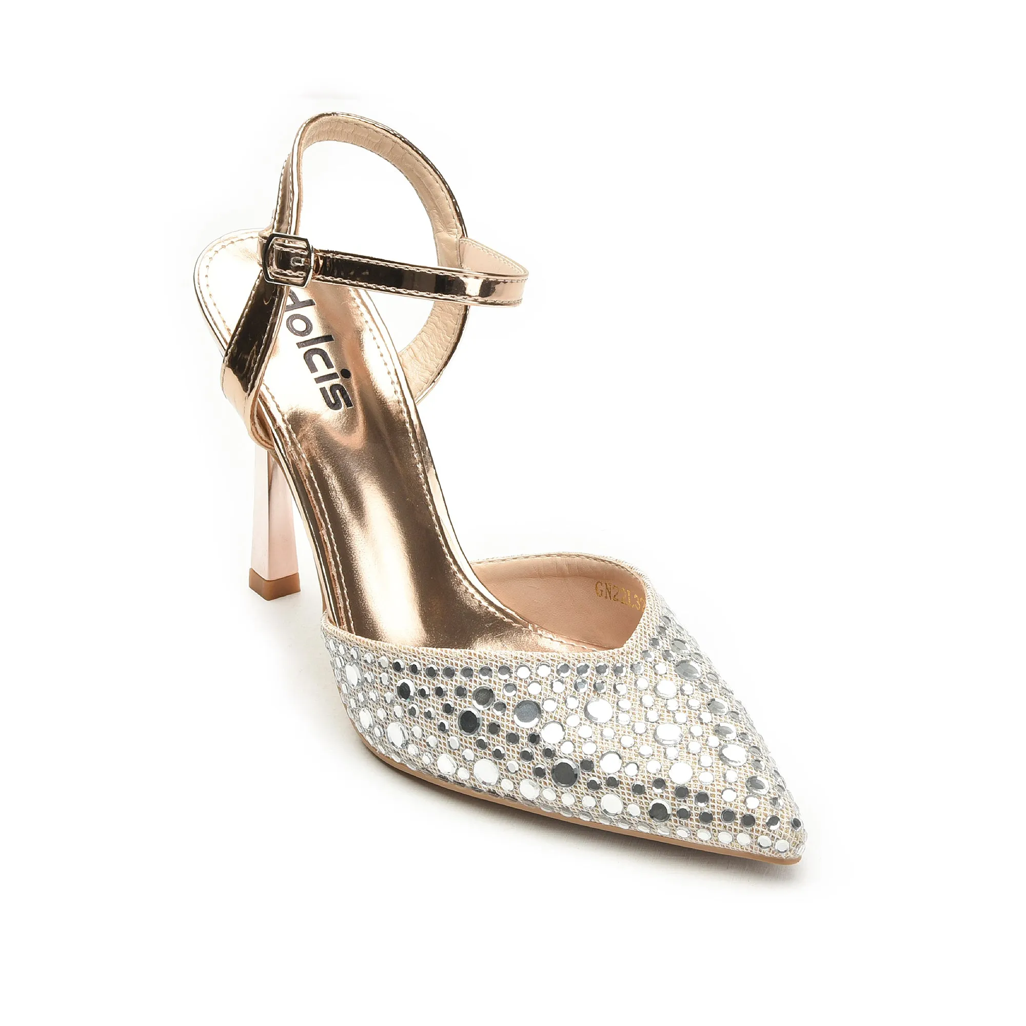 Stunning Rose Gold and Silver Embellished Heels | 442N-PX