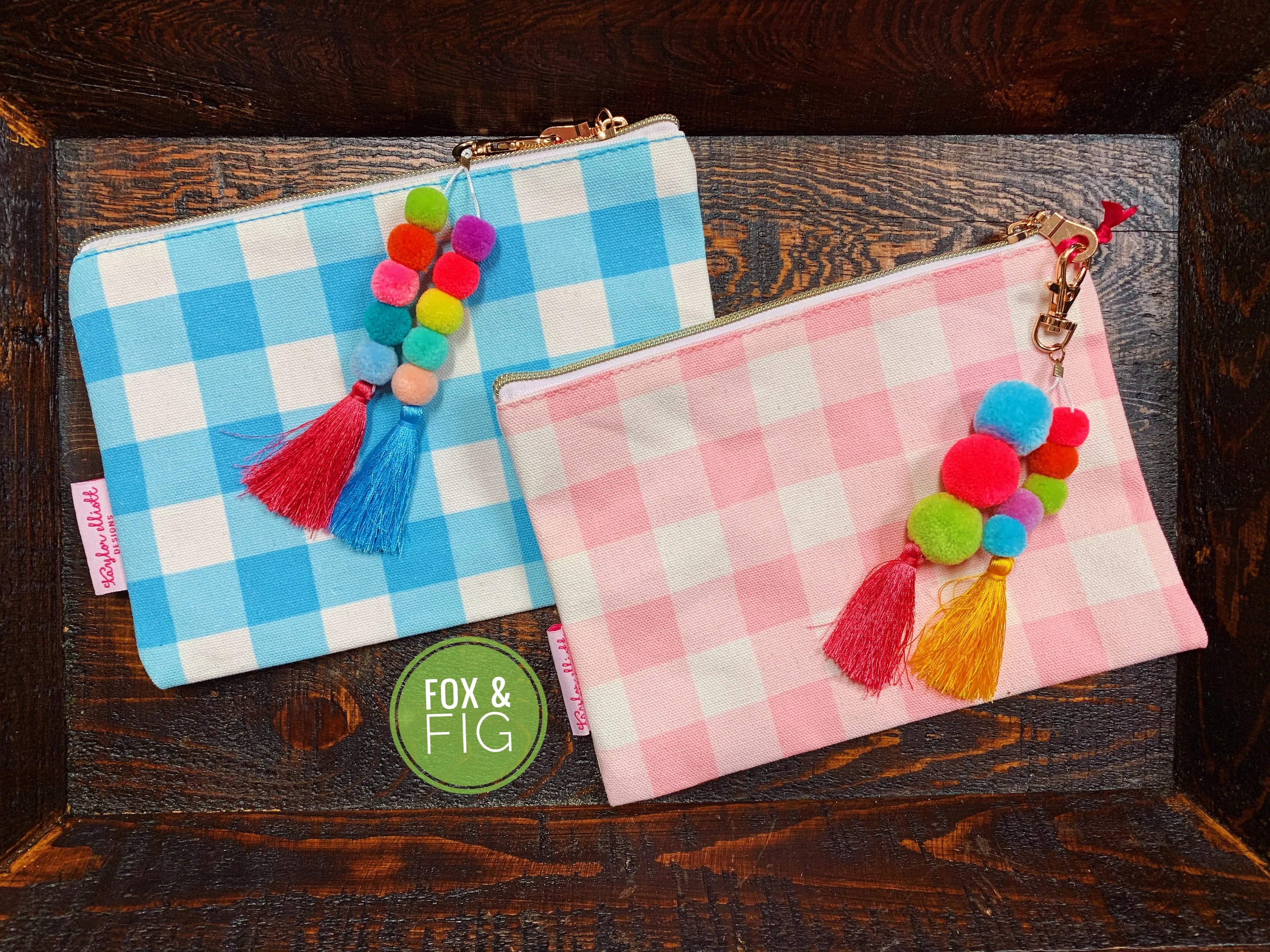 Tassel & Pom Pom Zipper Pouches with Keychains ~ Multiple Styles & Sizes