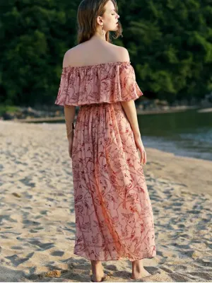 TastyHottie - Stunning Off The Shoulder Floral Beach Maxi Dress