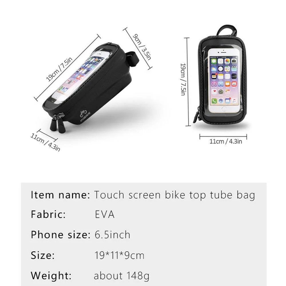 Touch Screen Bicycle Top Tube Bag EVA Hard Shell Bicycle Frame Bag Waterproof Bike Storage Bag Cycling Accessories