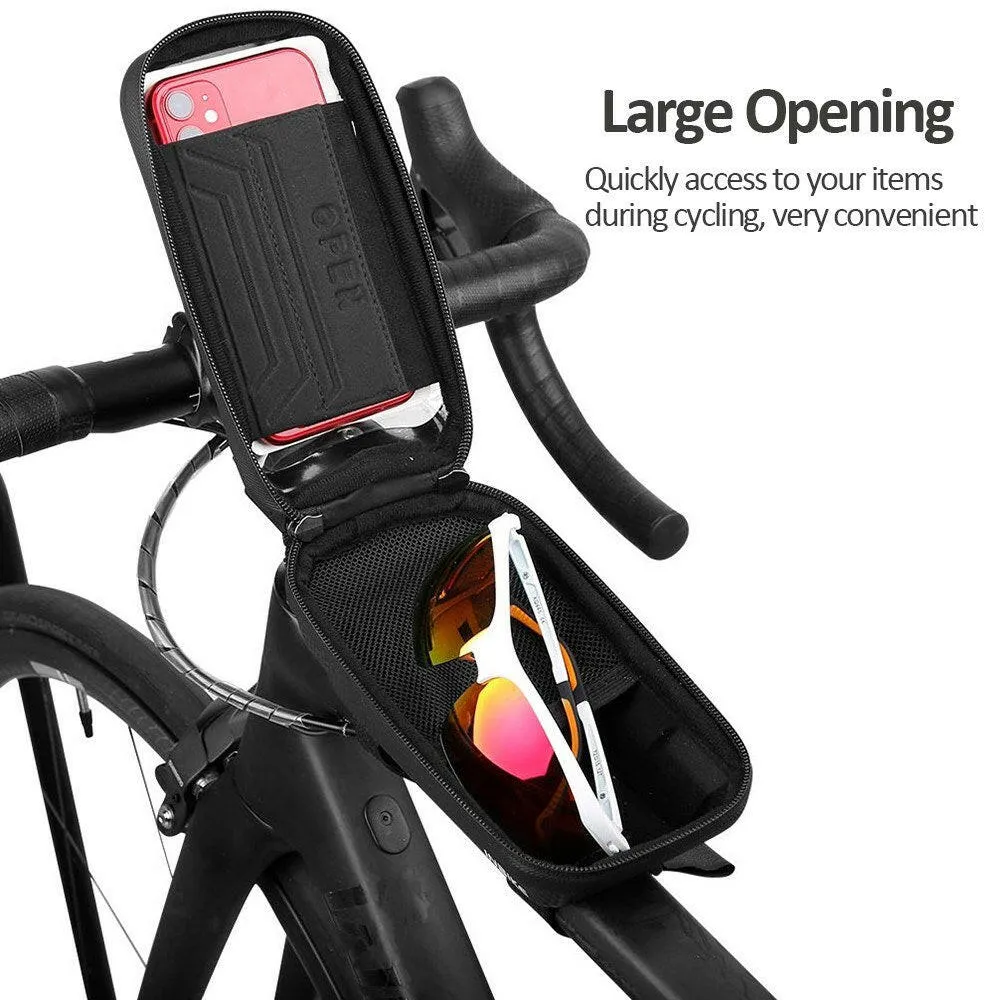 Touch Screen Bicycle Top Tube Bag EVA Hard Shell Bicycle Frame Bag Waterproof Bike Storage Bag Cycling Accessories