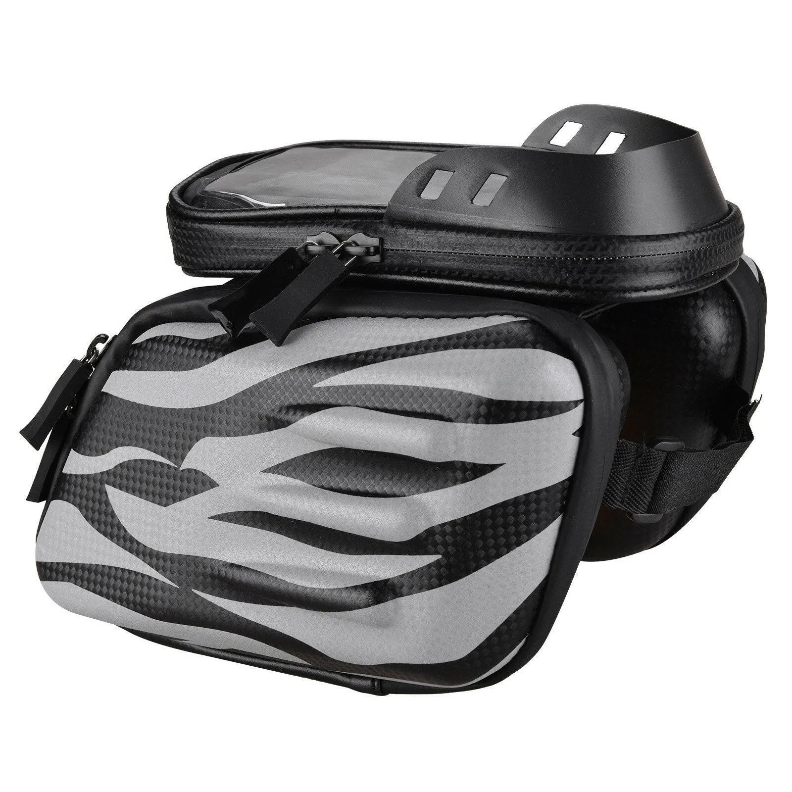 Touch Screen Bike Handlebar Bag Waterproof Front Frame Top Tube Bicycle Pouch Double Pannier Pack Large Capacity Cycling Front Storage Bag