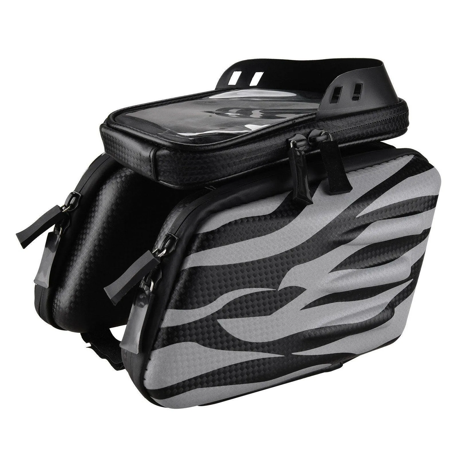 Touch Screen Bike Handlebar Bag Waterproof Front Frame Top Tube Bicycle Pouch Double Pannier Pack Large Capacity Cycling Front Storage Bag