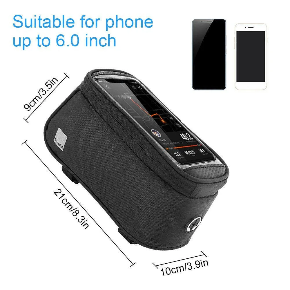 Touch Screen Waterproof Front Frame Top Tube Bicycle Pouch Hard Shell Large Capacity Cycling Front Storage Bag