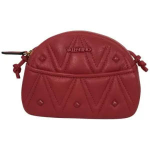 Valentino Women's Quilted Crossbody Bag Logo Details Red Color Sz Mini