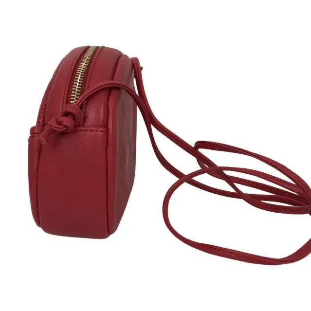 Valentino Women's Quilted Crossbody Bag Logo Details Red Color Sz Mini