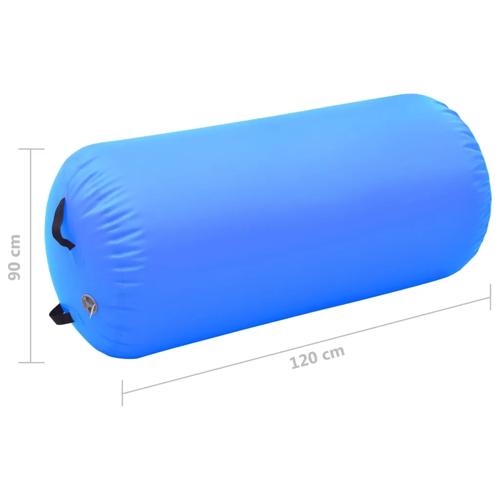 vidaXL Inflatable Gymnastic Roll with Pump 120x90 cm PVC Blue