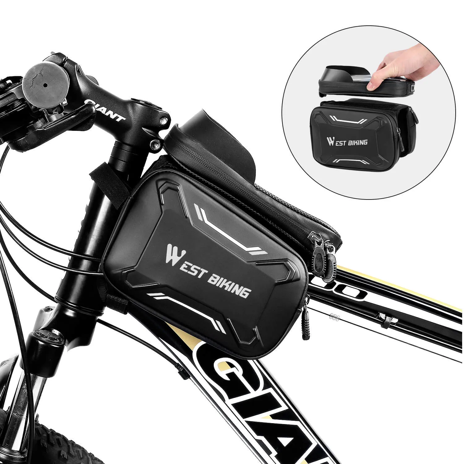 WEST BIKING Bicycle Bags Front Frame High-quality MTB Bike Bag Cycling Accessories Waterproof Screen Touch Top Tube Phone Bag