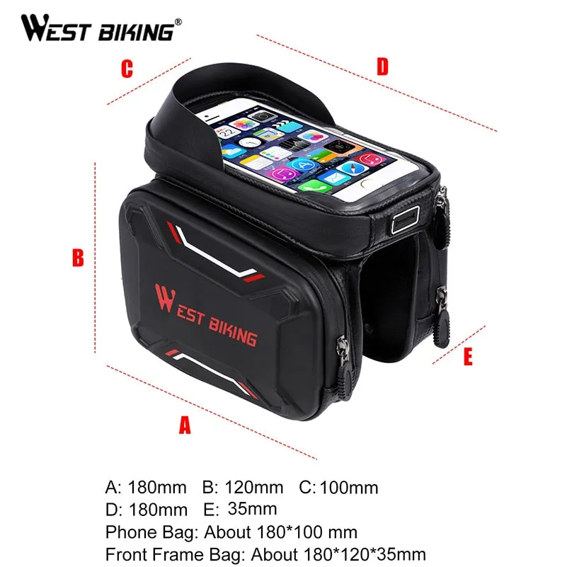 WEST BIKING Bicycle Bags Front Frame High-quality MTB Bike Bag Cycling Accessories Waterproof Screen Touch Top Tube Phone Bag