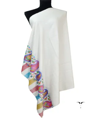 white GI kani pashmina shawl 8391