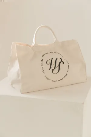 White Handle White Smoke Tote Bag