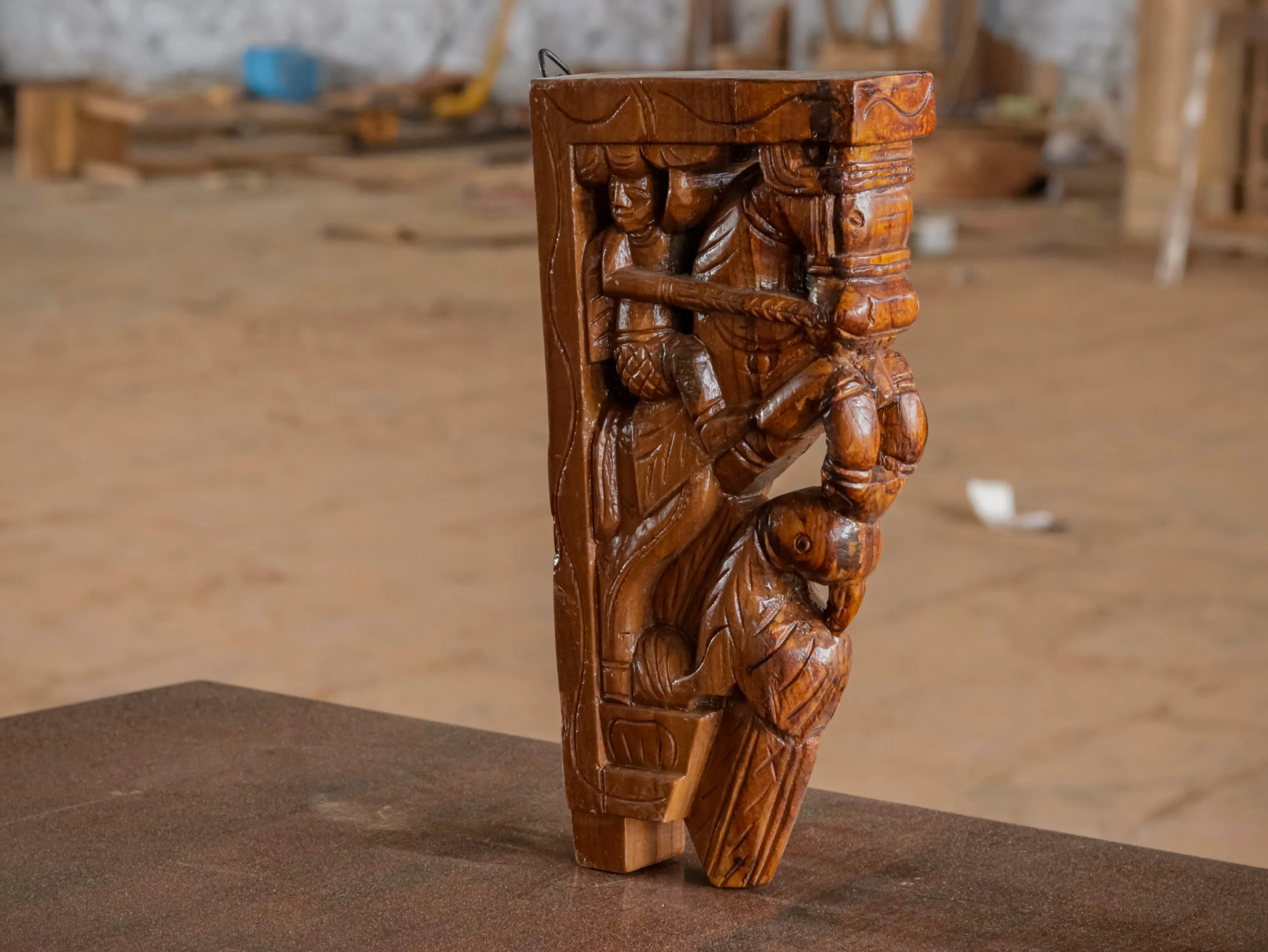 Wooden Bird Horse Depiction Door Bracket