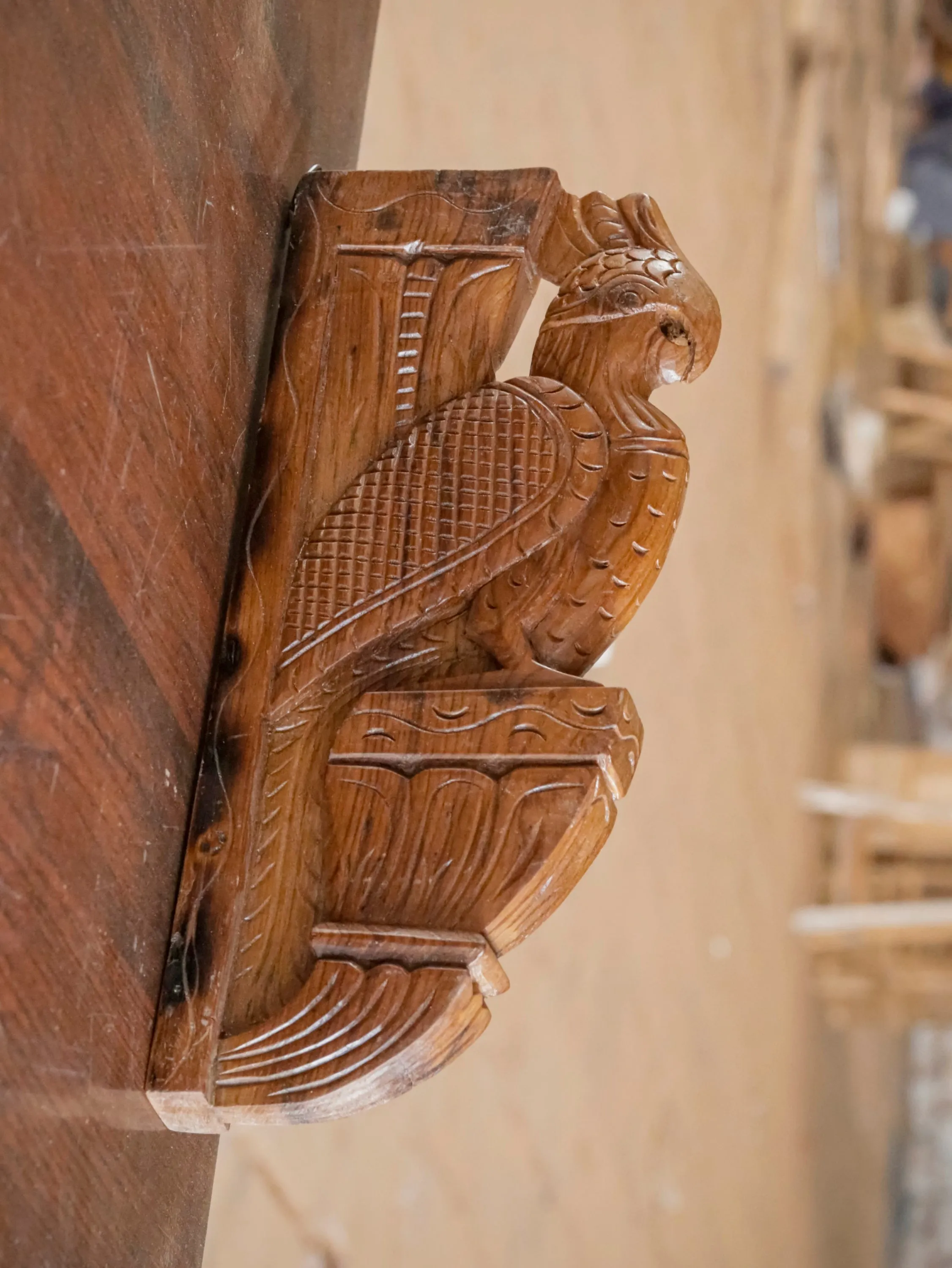 Wooden Simple carved Bird Door Bracket