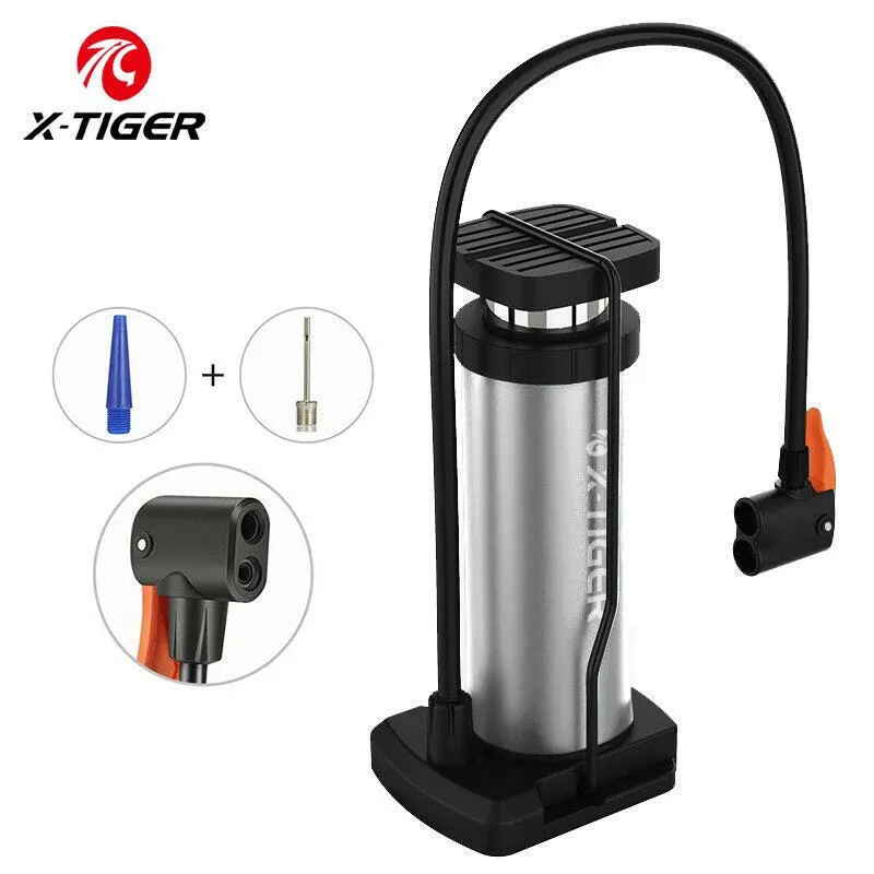 X-TIGER Portable Bike Pump High Pressure Pedal Bicycle Foot Pump Ultra-Light Aluminum Alloy MTB Bike Tire Inflator Accessories