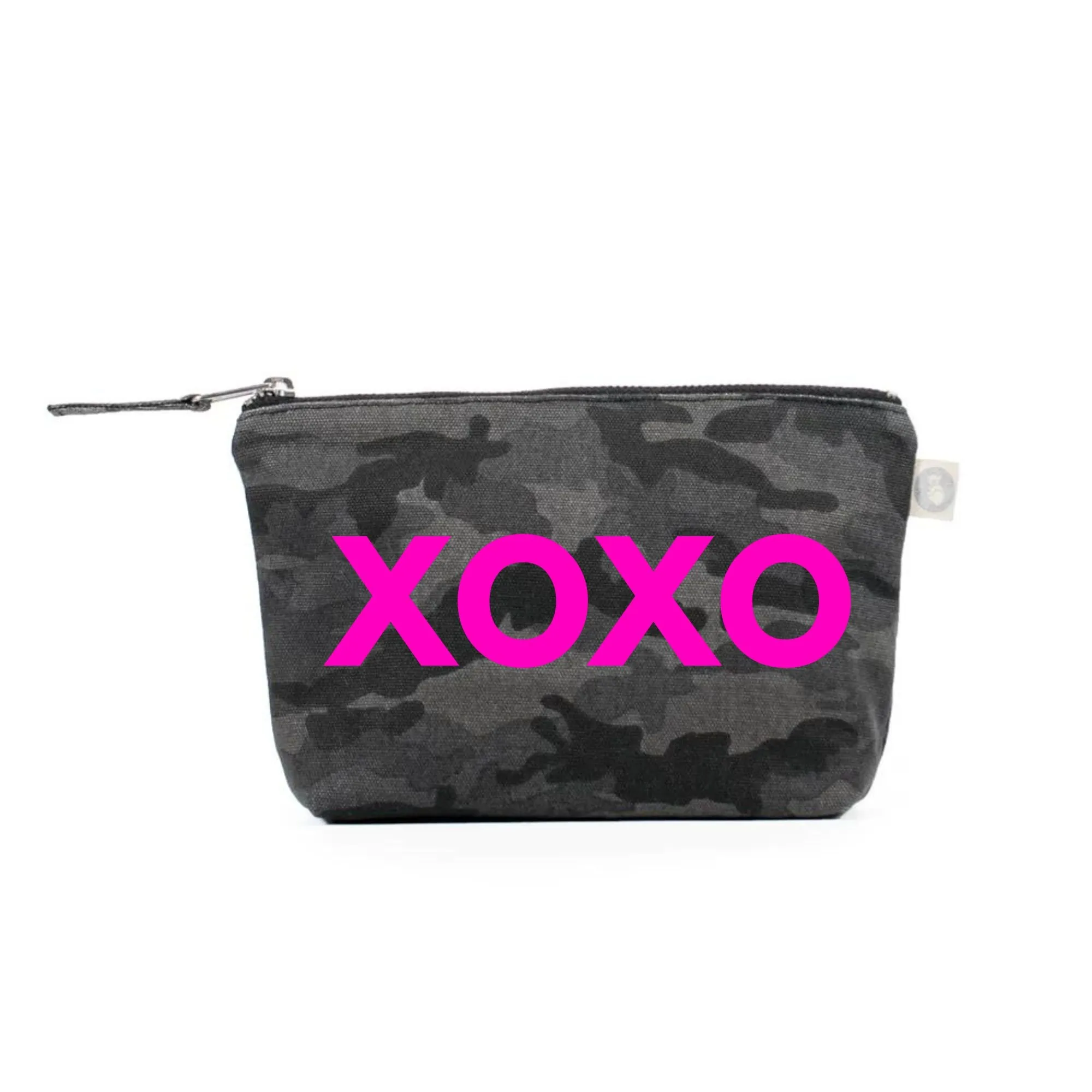 XOXO Makeup Bag Black Camo with Neon Pink Matte