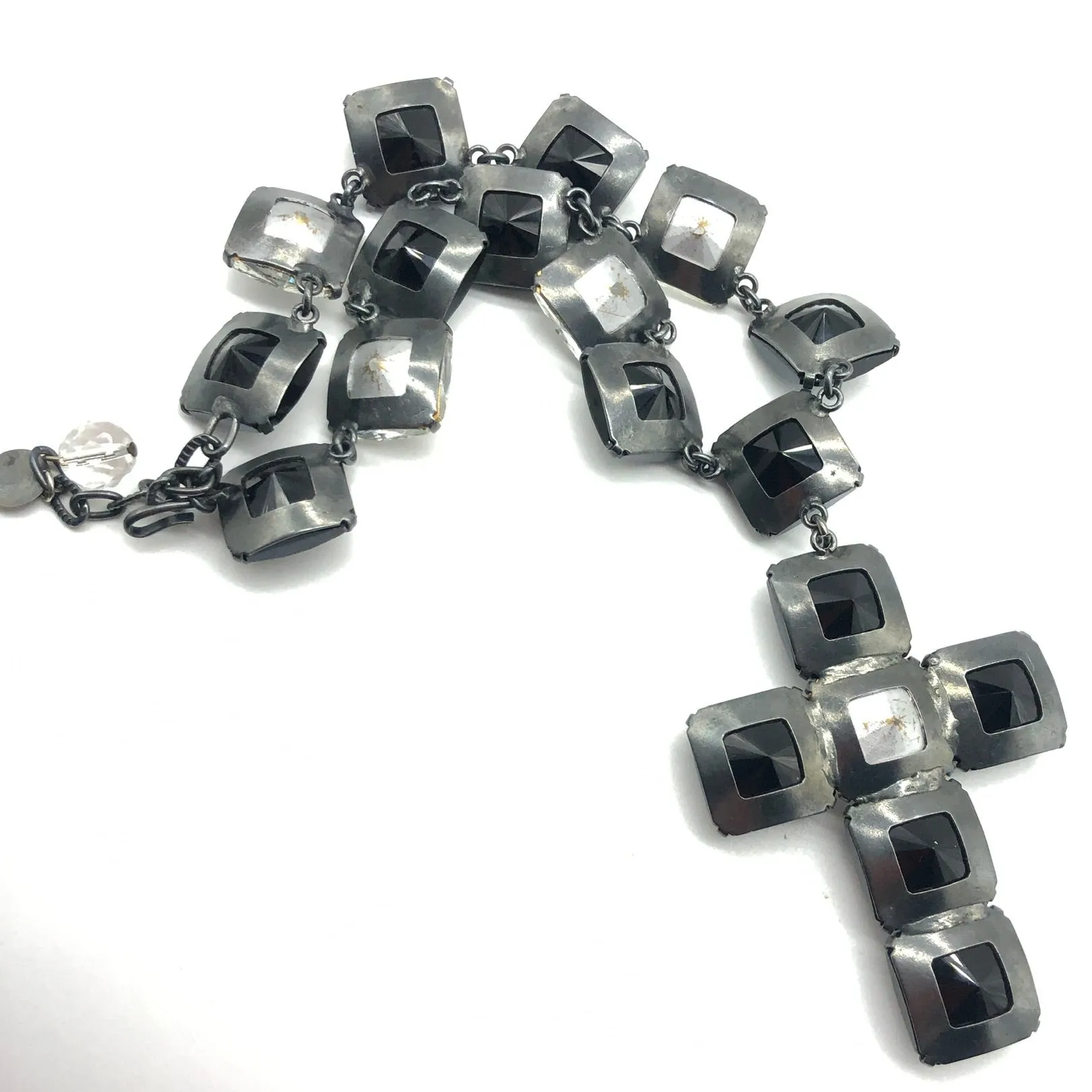 Yves Saint Laurent Stunning Clear and Grey Crystal Necklace/Earrings